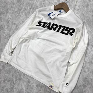 EE ＊ 着心地抜群 '人気モデル' STARTER スターター 長袖 ロゴプリント Tシャツ / カットソー L メンズ トップス X50209J 白の画像1