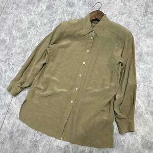 KK ■ 洗礼されたデザイン '着心地抜群' JAEGER イエーガー 長袖 SILK ボタン シャツ size91/36 レディース 婦人服 トップス 人気モデル 