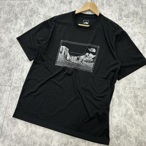 D ■ 大きいサイズ!! '人気モデル' THE NORTH FACE ノースフェイス 半袖 プリント Tシャツ / カットソー sizeXL メンズ 紳士服 トップス 黒