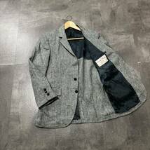 R ☆ 希少!!80~90sビンテージ '米国製' HARRIS TWEED ハリスツイード 厚手 ヘリンボーン柄 テーラードジャケット USA製 80/90年代品 紳士服_画像1