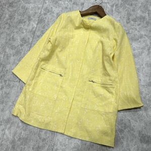 I ■ 洗礼されたデザイン '着心地抜群' Zelal MOTOMACHI 元町ゼラール 花柄 総柄 ノーカラー コート size15AR レディース 婦人服 アウター