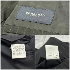 A ☆ 高級ラグジュアリー服 '日本製' BURBERRY LONDON バーバリー 上下 セットアップ WOOL100%生地 ストライプ柄 スーツ 紳士服 size:40Rの画像9