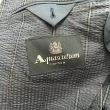 B ■ 日本製 '洗礼されたデザイン' Aquascutum アクアスキュータム SILK チェック柄 テーラードジャケット size100BB5 紳士服 アウター _画像5