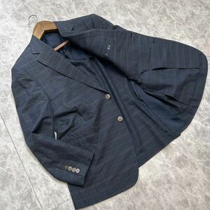 B ■ 日本製 '洗礼されたデザイン' Aquascutum アクアスキュータム SILK チェック柄 テーラードジャケット size100BB5 紳士服 アウター 