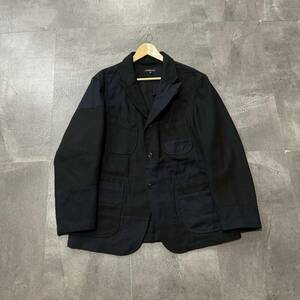 P ☆良品/ 高級感溢れる!! '米国製' ENGINEERED GARMENTS エンジニアドガーメンツ 厚手 パッチワーク テーラードジャケット size:M 紳士服