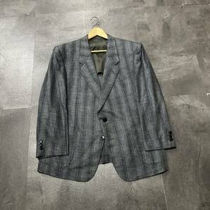 F☆ 高級ラグジュアリー服 '上質シルク100%使用' LANVIN ランバン 格子柄 ツイード生地 テーラードジャケット sizeST48-55 アウター 紳士服の画像2