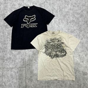  ■ 古着 ビンテージ!! '豪華 2点セット' FOX RACING フォックスレーシング 半袖 Tシャツ / カットソー M / L メンズ 紳士服 トップス の画像1