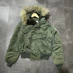 1円 ~ ■ 米国製 '希少 ビンテージ' ALPHA INDUSTRIES アルファインダストリーズ N-2B フライト / ミリタリー ジャケット M 古着 USA製の画像1