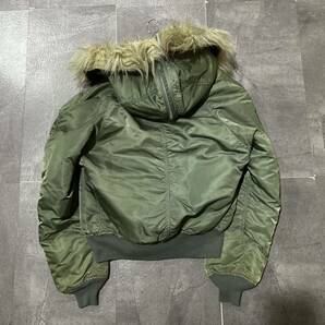 1円 ~ ■ 米国製 '希少 ビンテージ' ALPHA INDUSTRIES アルファインダストリーズ N-2B フライト / ミリタリー ジャケット M 古着 USA製の画像2