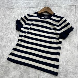 A ■ 古着 '洗礼されたデザイン' Abercrombie&Fitch アバクロンビー＆フィッチ 半袖 カシミヤ ボーダー柄 ニット Tシャツ / カットソー S