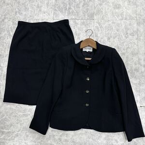 H ＊ 日本製 '高級感溢れる' JUN ASHIDA ジュンアシダ 高品質 WOOL スカート スーツ size11 レディース 婦人服 アウター NAVY