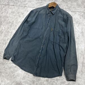 BB ■ イタリア製 '希少 90's ビンテージ' ARMANI JEANS アルマーニ 長袖 COTTON ボタンシャツ sizeM メンズ 高級紳士服 トップス 古着 