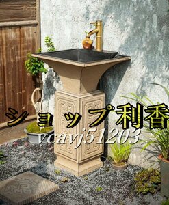 ◆美品◆豪華 洗面ボウル 洗面化粧台 家庭用 洗面台 手洗台 手洗い シンク 庭 ガーデン 蛇口・排水金具付き