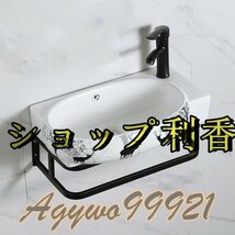 品質保証 手洗器 洗面器 家庭用壁掛け式 トイレ レトロ ブラック 芸術 アイデア 混合水栓（蛇口 排水ホース付き）_画像1