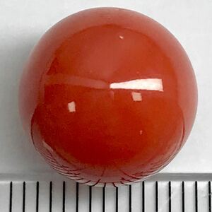 (天然本珊瑚)a 15.408ct 13.0×13.0mm ルース 裸石 宝石 coral コーラル さんご 丸玉 サンゴ DA0/DA0テEB0 i