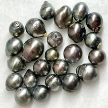 (南洋黒蝶真珠24点おまとめ)a 50g/250ct 約9.0-14.0mm珠 ルース 裸石 宝石 ジュエリー jewelry Pearl パール black s_画像4