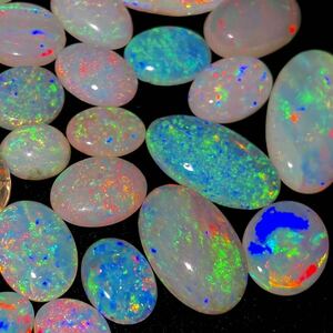 遊色効果!!(天然オパール35点おまとめ)a 100ct ルース 裸石 宝石 ジュエリー jewelry opal 遊色 water fire white i