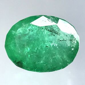 (天然エメラルド0.509ct)a約5.6×4.3mmソーティング付 ルース 裸石 宝石 ジュエリーjewerly emerald iの画像1