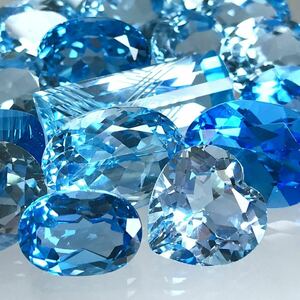 (天然ブルートパーズ18点おまとめ200ct)a ルース 裸石 ジュエリー ブルートパーズ jewelry blue topaz i①