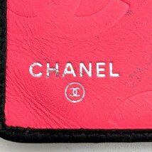 シャネル カンボン 長財布 ロングウォレット ココマーク ブラック×ピンク レザー レディース CHANEL_画像7