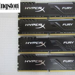 【今週のデスクトップメモリ（保証付き）】Kingston DDR4 3200Mhz HyperX FURY CL16 HX432C16FB3K2/32 16GB×4枚 計64GBの画像1