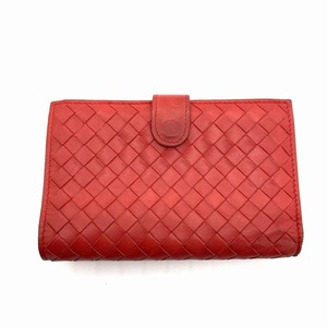 BOTTEGA VENETA Intrecciato Folding Wallet ボッテガヴェネタ イントレチャート レザー 二つ折り財布 レッド