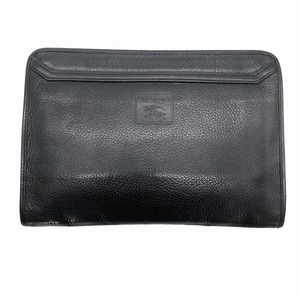 Vintage Burberrys Leather Clutch Bag Black Burberry клатч 