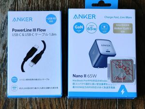 Anker Nano II 65W 急速充電器 ブラック コンパクト 折りたたみ式プラグ アンカー ナノ USB CtoCケーブル