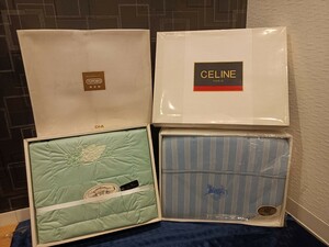 nn0202 111 ★未使用品★ CELINE 合繊掛ふとん(肌掛) 140×190cm / 東洋紡 こたつふとん 145×195cm 2点まとめ売り 現状品 保管品 日用品