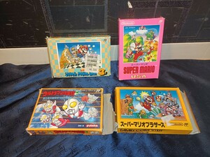 nn0202 134 Nintendo 任天堂 ファミリーコンピュータ ソフト 4本 箱 説明書付き まとめ売り セット 中古 現状品 ファミコンソフト FC