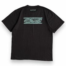 mont bell モンベル 半袖 バック プリント コットン Tシャツ S/S 丸首 トップス カットソー アウトドア キャンプ 登山 M ブラウン系_画像1