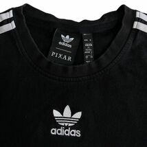 adidas Originals アディダス オリジナルス PIXAR ピクサー 刺繍 ロゴ 半袖 コットン Tシャツ バック プリント トップス L ブラック 黒_画像3