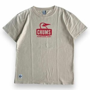 CHUMS チャムス Booby Face T-Shirt ブービー フェイス Tシャツ CH01-1011 半袖 コットン プリント トップス カットソー L ベージュの画像1