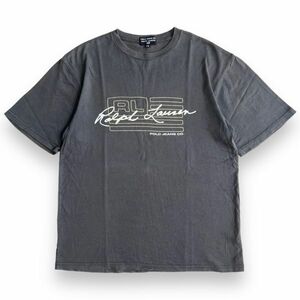 00s POLO JEANS ポロ ジーンズ RALPH LAUREN ラルフローレン 半袖 プリント 刺繍 ロゴ コットン Tシャツ S/S トップス 古着 170 グレー