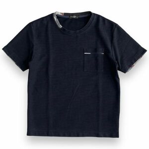 日本製 BLACK LABEL CRESTBRIDGE ブラックレーベル クレストブリッジ 半袖 ピケ リネン Tシャツ S/S ポケット トップス M ブラック系 黒