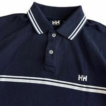 国内正規 HELLY HANSEN ヘリーハンセン 半袖 刺繍 ロゴ ポリエステル ポロシャツ マキシフレッシュ トップス カットソー M ネイビー 紺_画像2