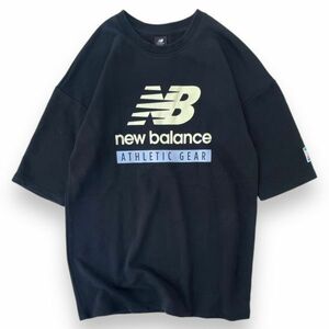 New Balance ニューバランス ATHLETIC GEAR ロゴ ビッグシルエット トレーナー SWEAT スウェット パーカー トップス ブラック L 古着