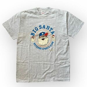 国内正規 BIG SANTA ビッグサンタ 半袖 OUTDOOR SPORTS CLUB プリント Tシャツ コットン トップス アッシュ グレー 灰色