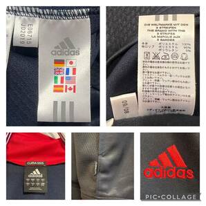 ★00s★吸汗速乾★CLIMALITE★adidas★アディダス★トラックジャケット★ジャージ★三本ライン★刺繍ロゴ★紺×赤★O★XLサイズ★の画像8