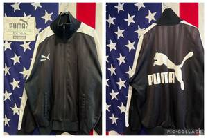 ★90s★ヒットユニオン★PUMA★プーマ★トラックジャケット★ジャージ★バックロゴ★ブラック★黒★M-Lサイズ相当★ヴィンテージ★