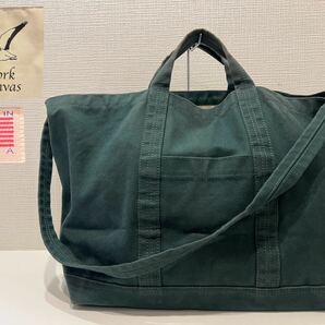 ★USA製★Stork Canvas★ストークキャンバス★2wayトートバッグ★ショルダーバッグ★大容量★A4収納可★シンプル★グリーン★緑★の画像1