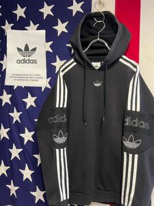 *adidas* Adidas * sweat Parker * pull over * reverse side nappy *to ref . il Logo * three line * black * black *L size corresponding *ED7115