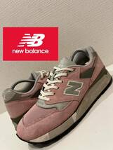 ★new balance★ニューバランス★NB★CM998RP★スエード★スウェード★ローカットスニーカー★ローズピンク×グレー★US8.5★26.5cm★_画像1