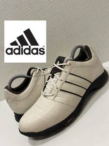 *adidas* Adidas * golf shoes *675409* spike shoes * white × Brown * white × tea color *US8*24.5cm*