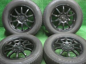 中古 ホイールタイヤ 4本 205/60R16 2021年製 7分山 G-speed G04 スタッドレス タイヤ BS　ブリザック VRX2