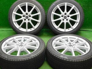 中古 ホイールタイヤ 4本 255/40R18 2018年製 8分山 ボルベット タイプBL5 スタッドレス タイヤ ブリヂストン ブリザック VRX2