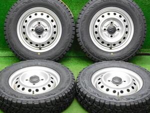 中古 ホイールタイヤ 4本 145/80R12 2024年製 スズキ エブリィバン 純正スチール ラジアル タイヤ トーヨー　オープンカントリーR/T