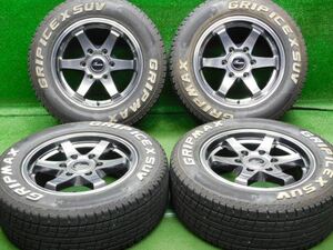 中古 ホイールタイヤ 4本 215/65R16 2021年製 7分山 舞杏 ブアン KBレーシング16 スタッドレス タイヤ グリップアイスX-SUV