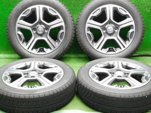 中古 ホイールタイヤ 4本 165/60R15 2020年製 6分山 スズキ ハスラー 純正 スタッドレス タイヤ ブリジストン ブリザック VRX