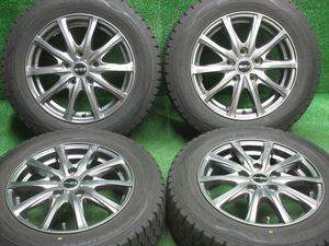 中古 ホイールタイヤ 4本 185/65R15 2018年製 8分山 ユーロスピード スタッドレス タイヤ ダンロップ ウィンターマックス WM01